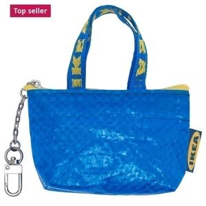 IKEA KNÖLIG Bag small blue ICONIC TOTE Zipper Pouch